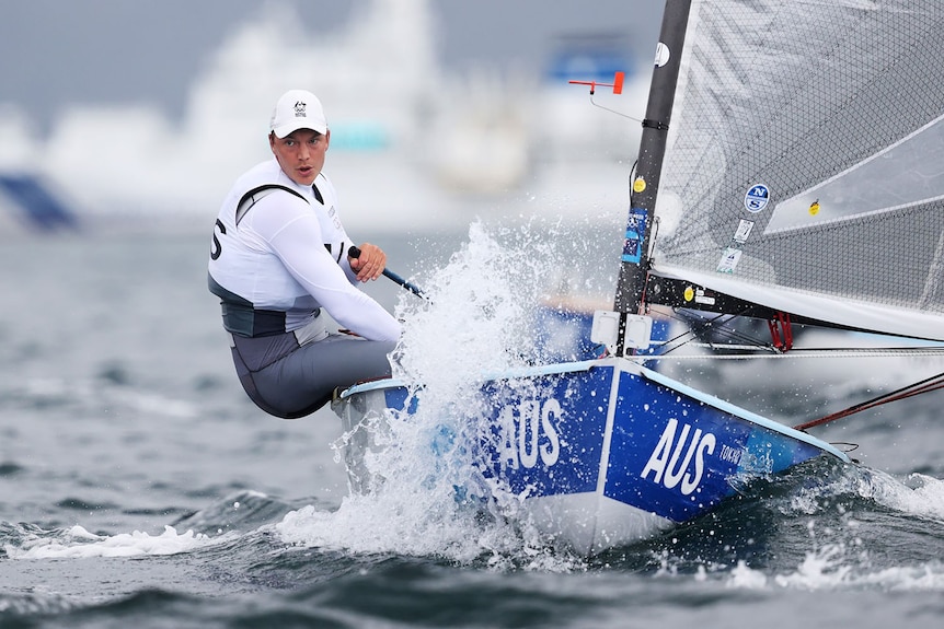 Australian Olympian Jake Lilley competing in a sailing event.