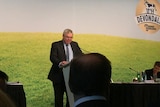 Chairman of Murray Goulburn delivers a speech in Melbourne.