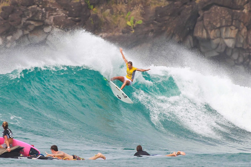 Australian surfer Stephanie Gilmore during Round 3 of the Target Maui Pro in Hawaii, November 26, 2014