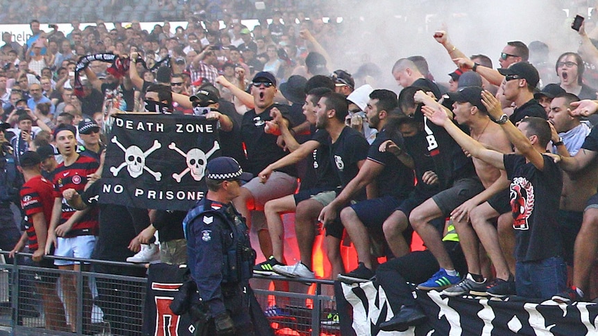 Flares let off among Wanderers' fans