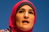 Linda Sarsour speaks on a panel.