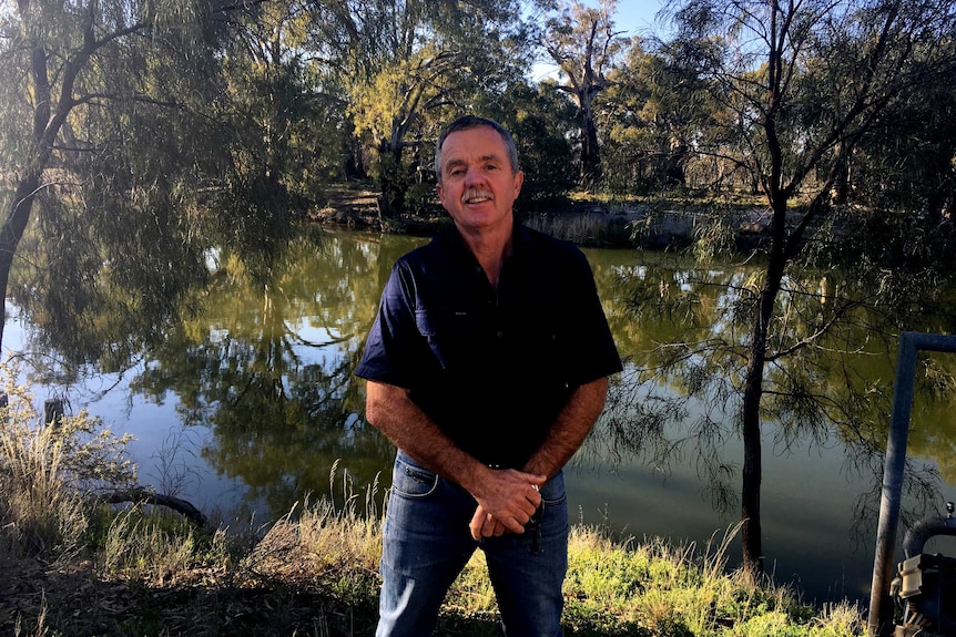 David Dawes in front of the Darling River