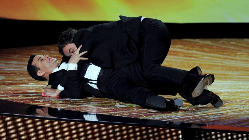 Jimmy and Jimmy get physical at the Emmys
