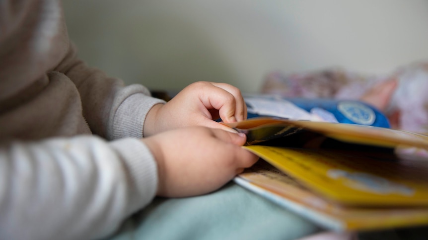 A child reading a book.