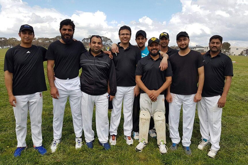 Zeeshan Akbar and his social cricket team.