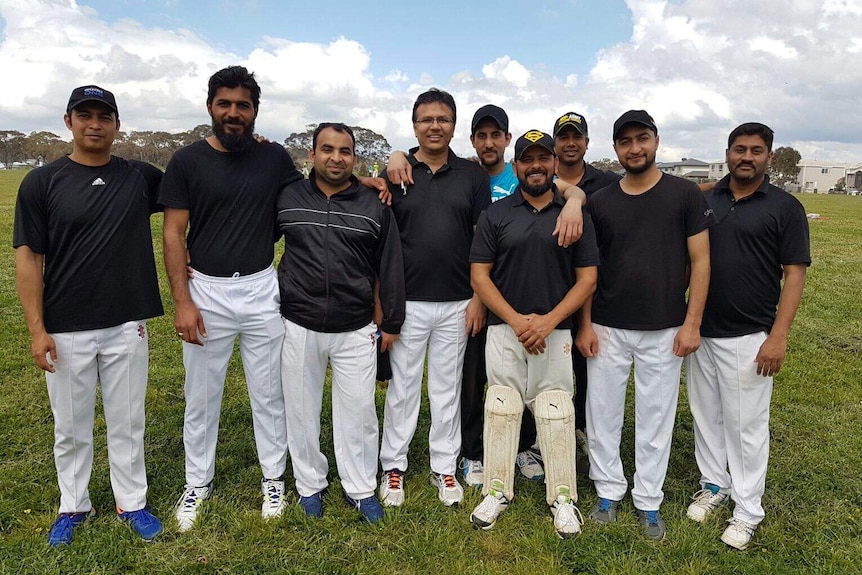 Zeeshan Akbar and his social cricket team.