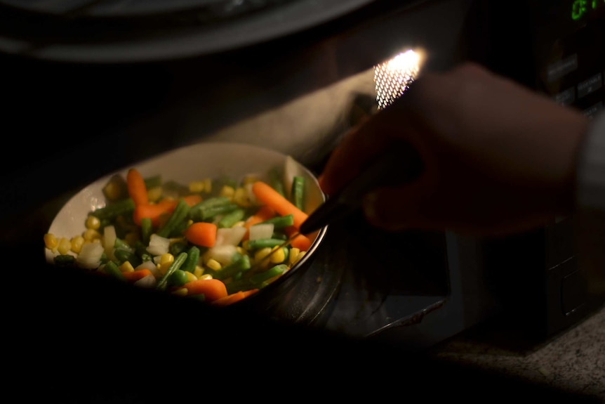 Vegetables in microwave