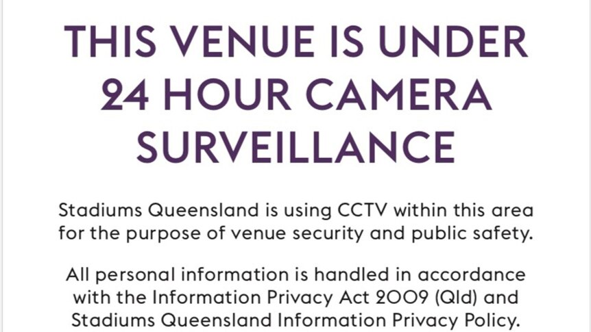 A sign indicating CCTV cameras are in use outside a Queensland venue