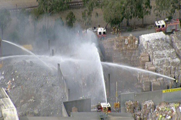 Campbellfield fire at Pratt  Industries aerial