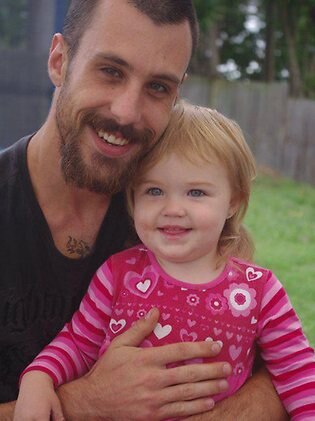 Three-year-old Kyhesha-Lee Joughin, pictured with her father.