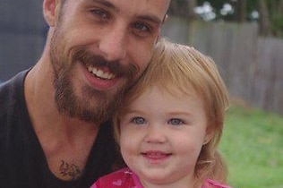 Three-year-old Kyhesha-Lee Joughin, pictured with her father.