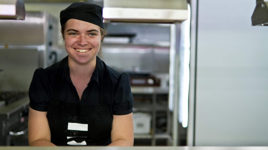 Larissa Holmes in the kitchen