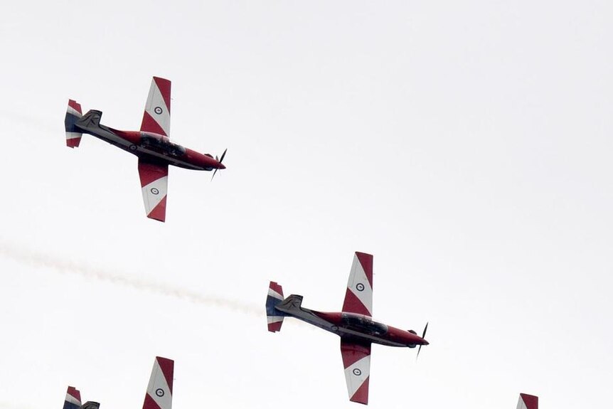 The RAAF Roulettes are visiting Lake Macquarie.