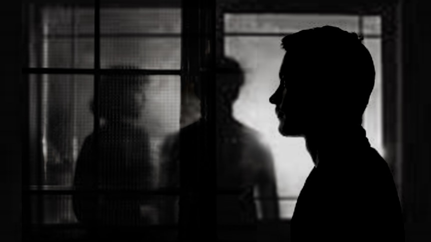 Silhouettes of three people.