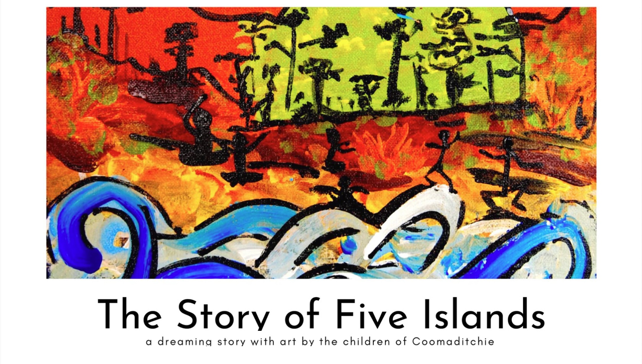 Capa do livro de uma história sobre as cinco ilhas de Illawarra.