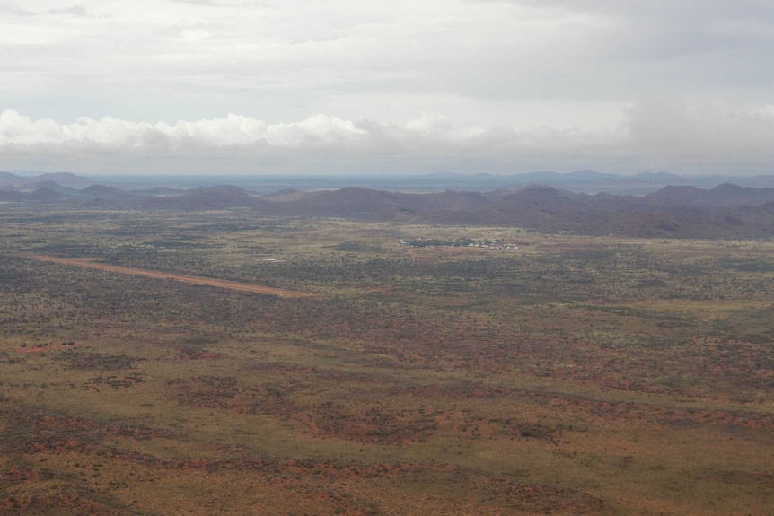 The remote western desert community of Blackstone in the Ngaanyatjarra Lands from the air.