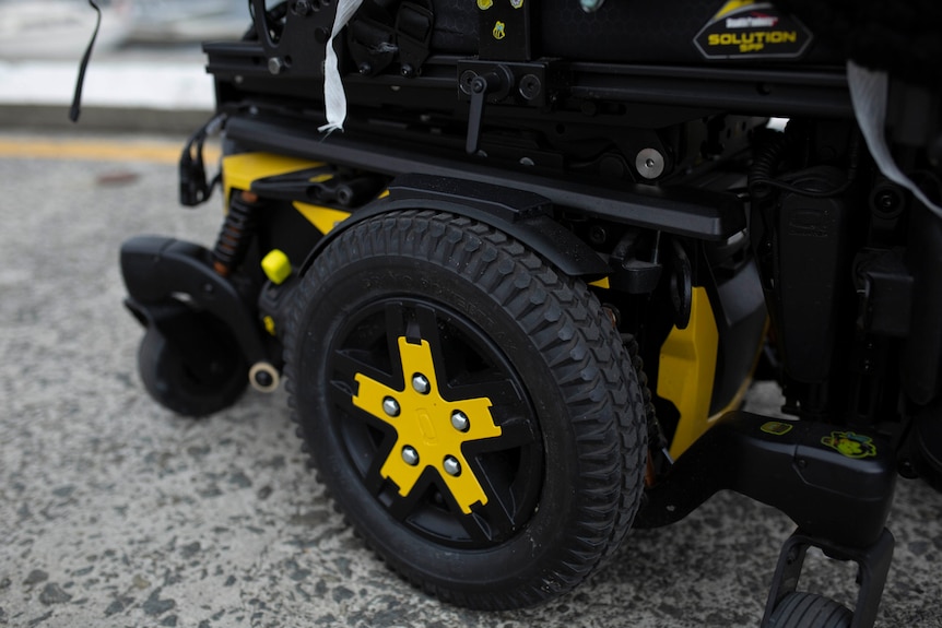 A close-up image of Janelle McMillan's mobility scooter.