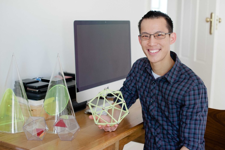 Aust Story Cherrybrook maths teacher Eddie Woo with maths props