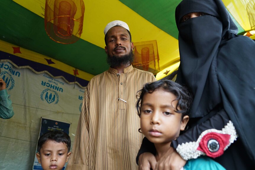 Refugee Noor Alam his wife Tamsin and children.