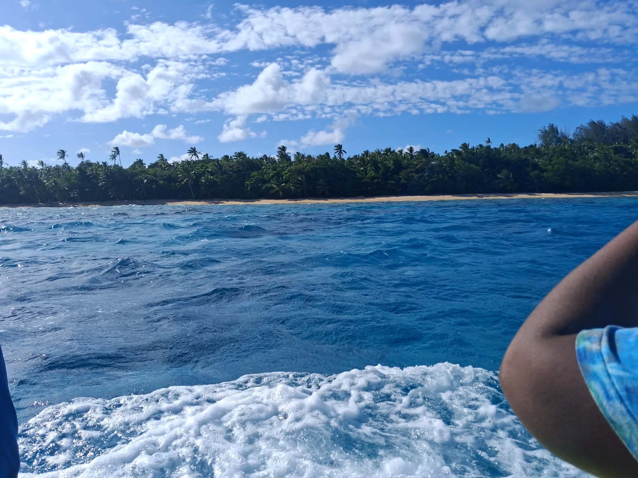 The view of Komo Island from the water.