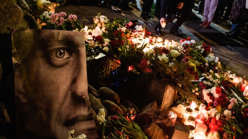 A tribute laid to Alexei Navalny.