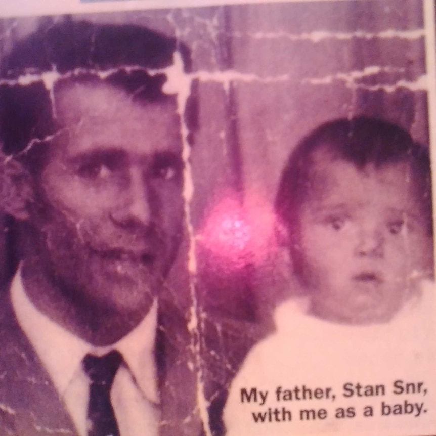 Stan Grant as a baby with his father.