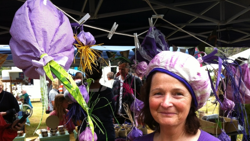 Polly Spraggs and Amanda Davies got into the spirit of the festival by making garlic inspired hats!