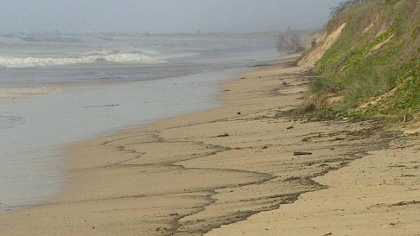 Marcoola Beach on the Sunshine Coast where oil slicks have washed up.