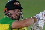Aaron Finch plays a pull shot