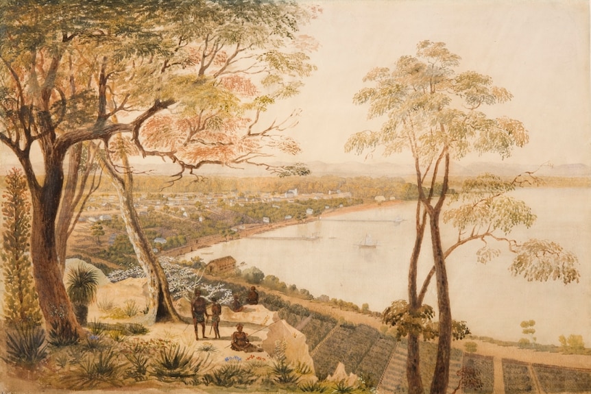Watercolour artwork -  An extensive view of Perth, Western Australia