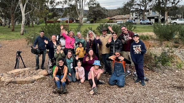 Group photo in a park.