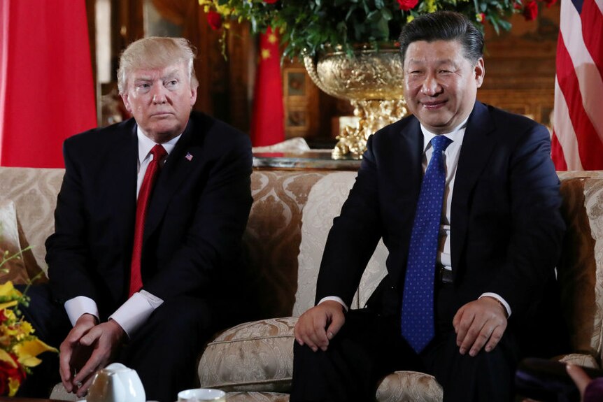 US President Donald Trump welcomes Chinese President Xi Jinping in Florida on 6 April 2017.