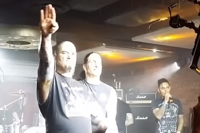 Former Pantera singer Phil Anselmo gives a Nazi-style salute