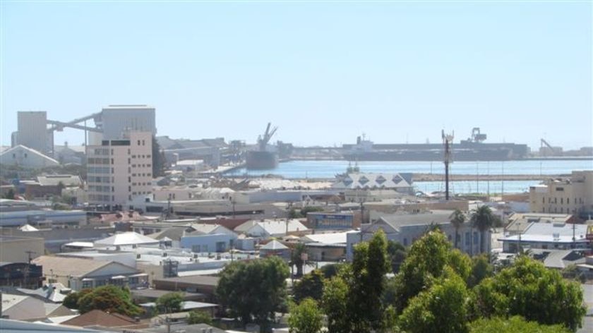 Geraldton city, across the port