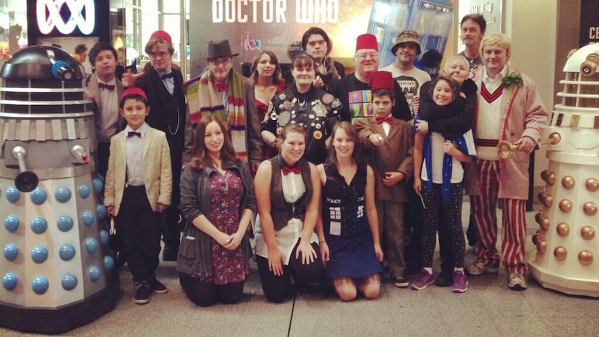 ABC Shop staff and customers celebrate the 50th anniversary of Doctor Who in 2013.