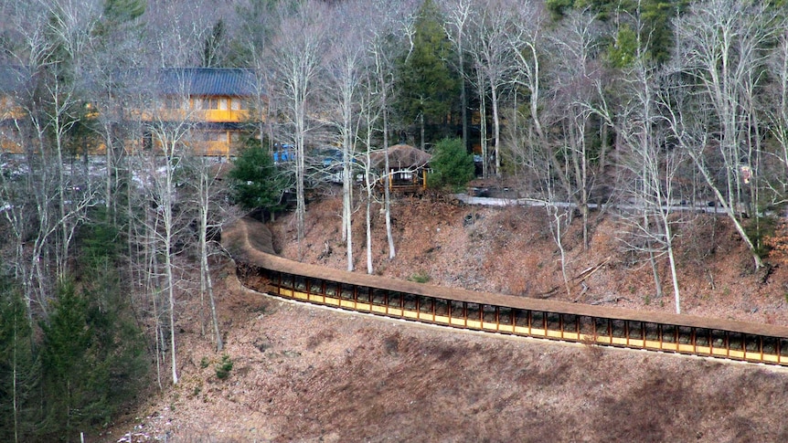 A covered walkway through Dragon Springs.