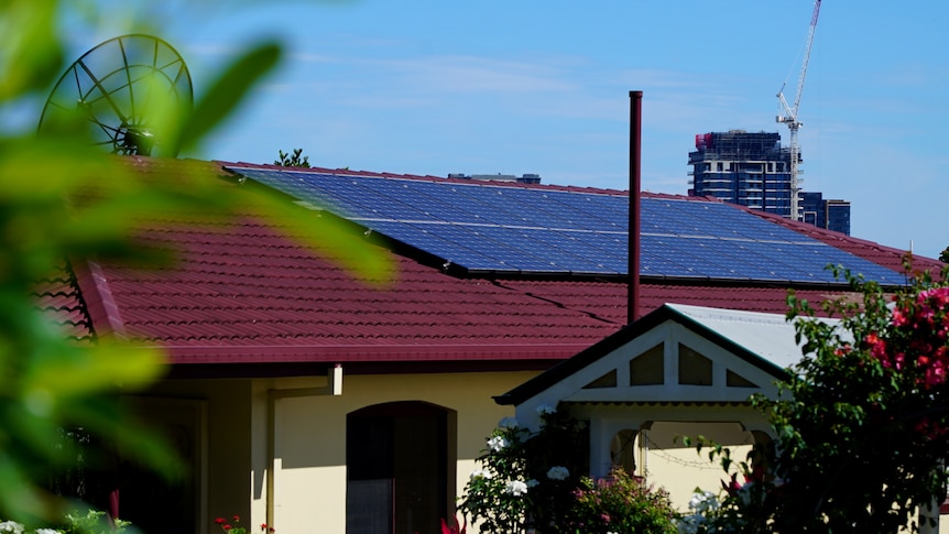 Solar panels on the roof of a house