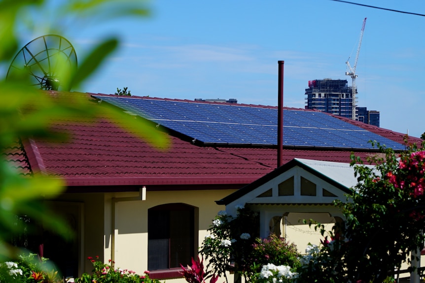 Solar panels on the roof of a house