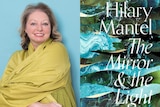 A portrait of the novelist Hilary Mantel and the book cover for The Mirror and the Light