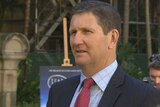 TV still of Qld Health Minister Lawrence Springborg outside parliament in Brisbane, Tues Aug 6, 2013