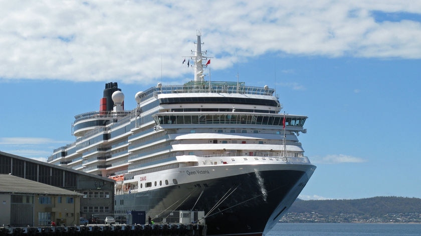 Cunard cruise ship Queen Victoria docked in Hobart, Tas.