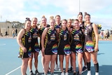 Members of the Macorna Netball Club during the Pride round.