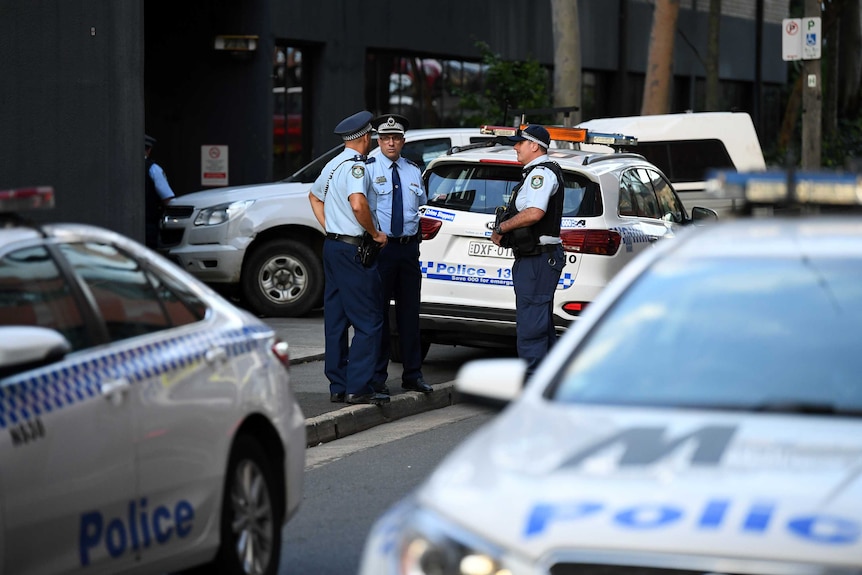 police parked in the middle of a sydney street
