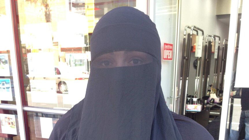 Unnamed woman wearing a niqab