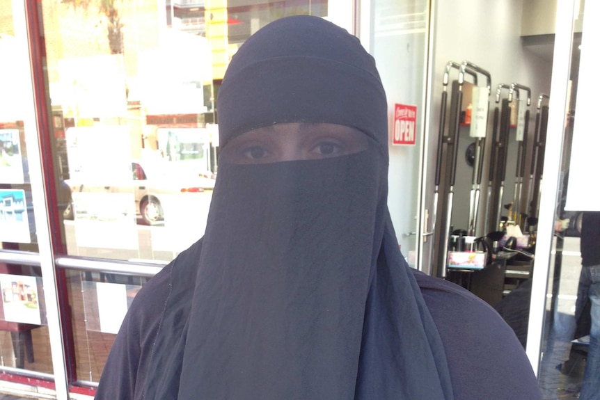 Unnamed woman wearing a niqab
