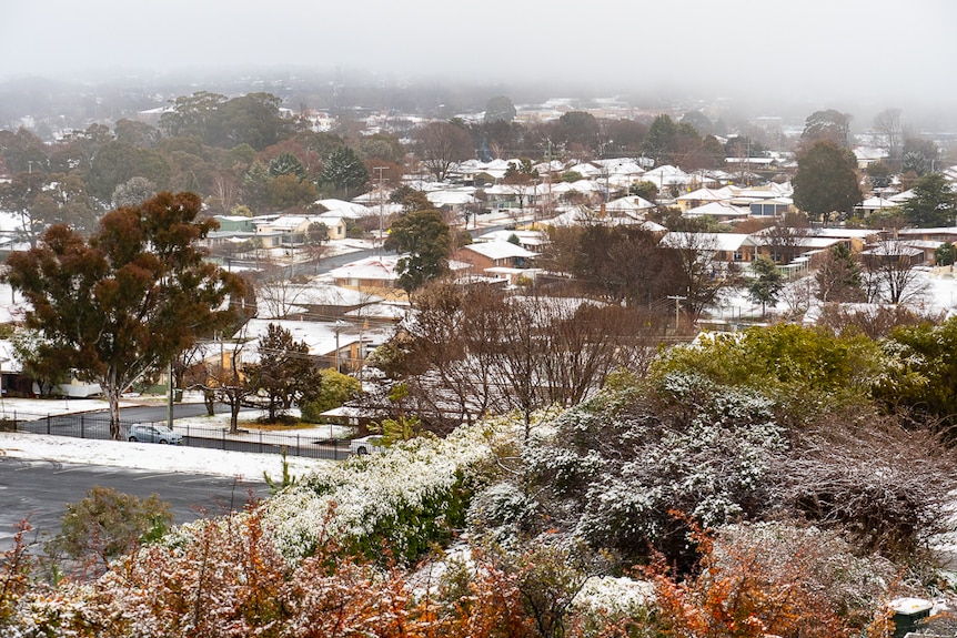 A landscape image of Orange, covered in snow.