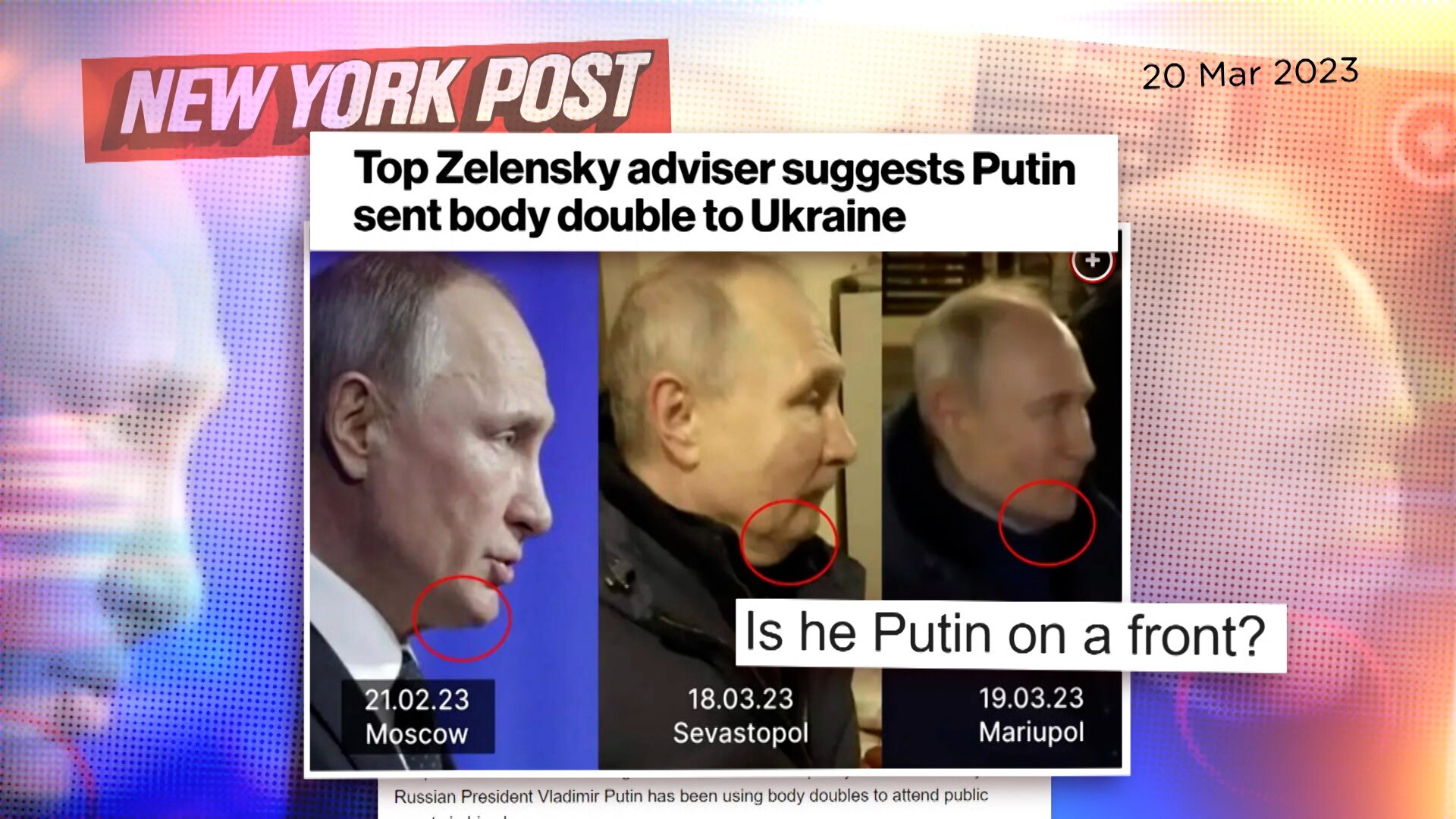 Putin's "body Double" - Media Watch