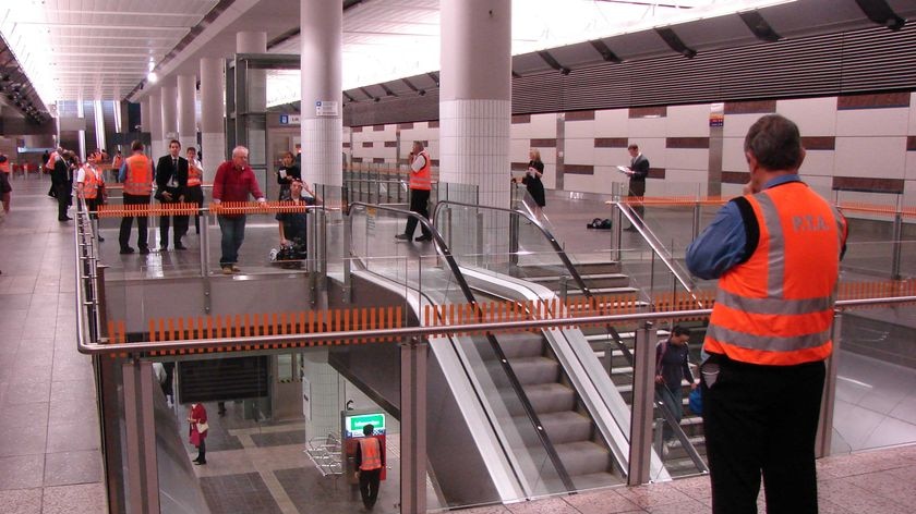 Underground train station.