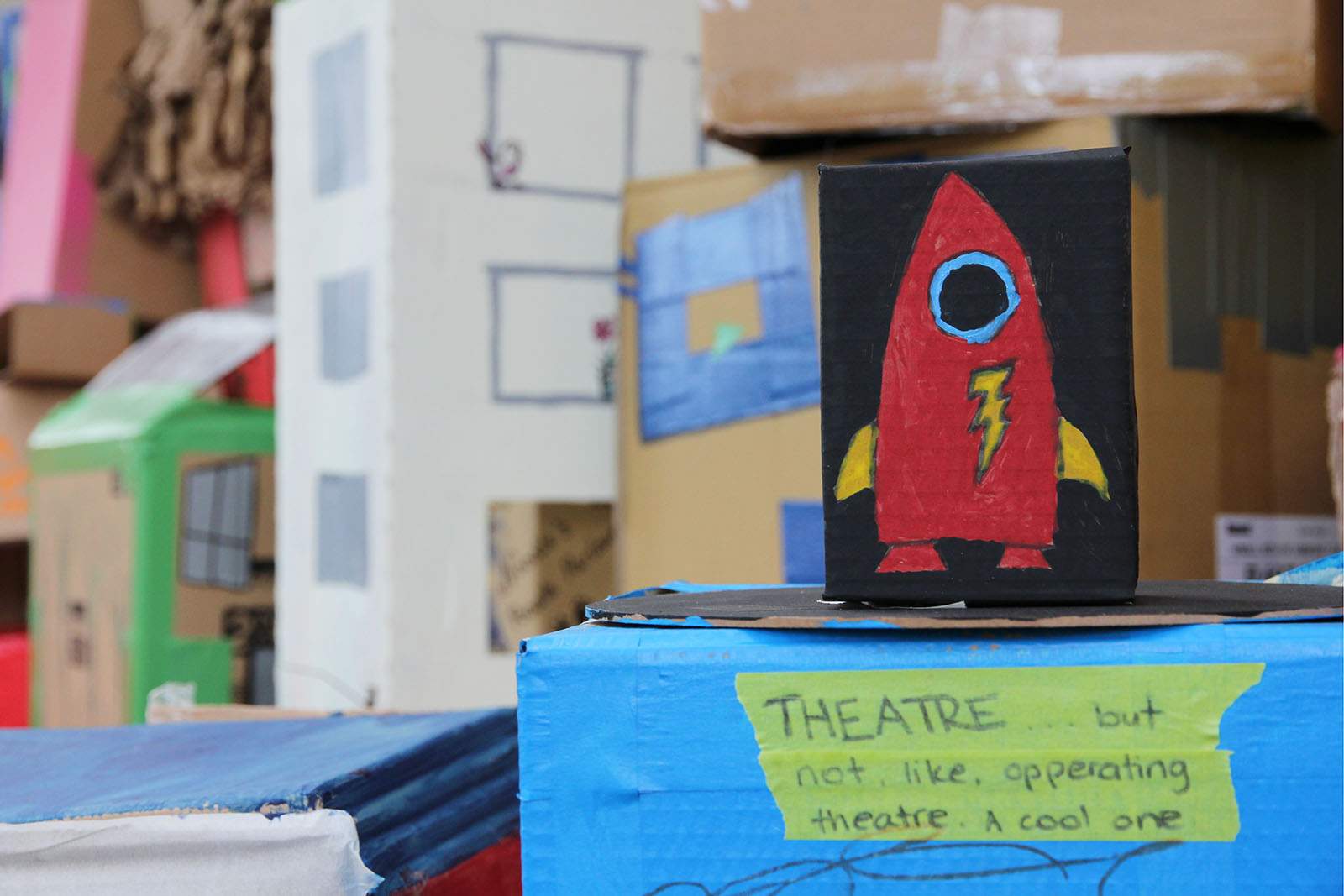 Darwin crafts a colourful, cardboard version of itself on civic lawns
