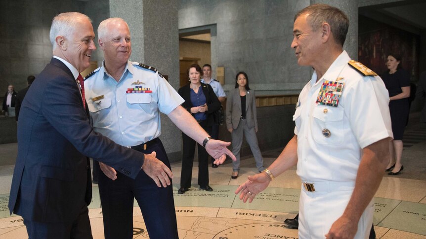 Malcolm Turnbull meets with Admiral Harry Harris